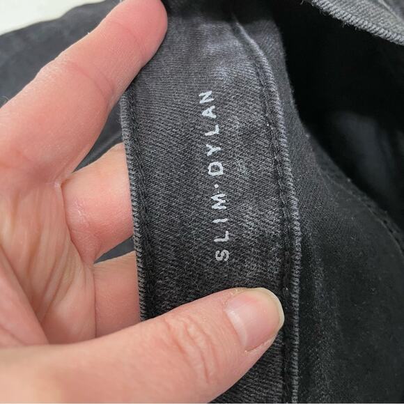 Articles of Society Black Acid Wash Dylan Slim Jeans Womens 31 Denim Zip Fly - Picture 7 of 11